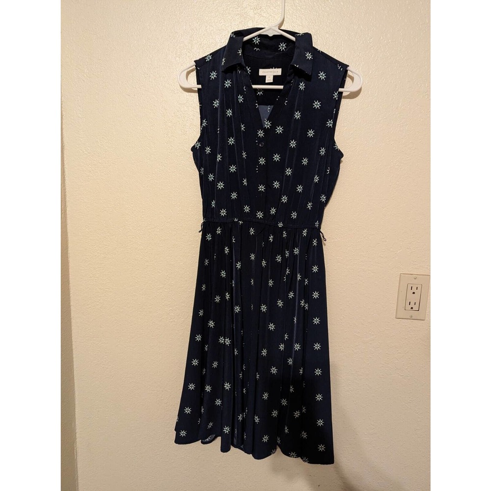 Charter Club Belted Sleeveless Dress Petite Size 4P Navy Blue